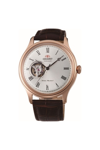 Orient Open Heart Koleksiyon Tag00001s0 Otomatik Deri Kahverengi 43 Mm Erkek Kol Saati Rose Gold