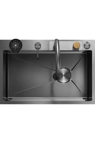 Crauf Dolce Vita 6375 Füme Akıllı Mutfak Eviyesi Füme