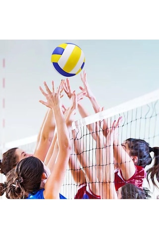 Muba Dikişli Voleybol Topu Yumuşak Deri Antrenman Ve Salon Uyumlu, Tek Ebat, Mbdktp, Karışık Çok Renkli