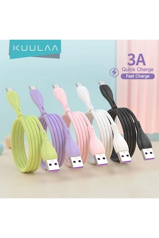 Kuulaa Liquid Silicone Usb Type C Qc3.0 Hızlı Şarj Kablosu 1Metr