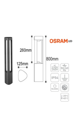 Ack Ag43-02302 7w 80 Cm 3000k Günışığı Dallas Alüminyum Led Bahçe Armatürü Diğer