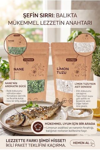 Doznest Balık Ustası İkilisi: Nane 1 Kg Ve Limon Tuzu 1 Kg
