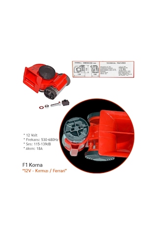 Oscar 12v F1 Korna Kırmızı Osn-0407