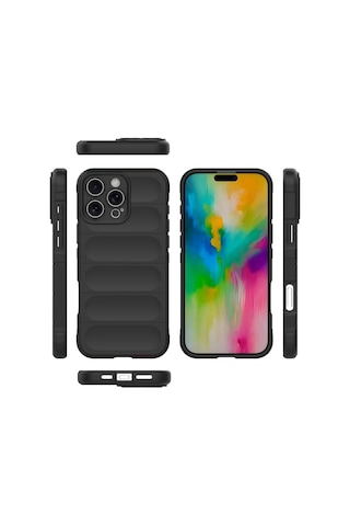 Apple Uyumlu iPhone 16 Pro Silikon Kılıf - Kamera Korumalı Esnek Airbag Kapak - Kırmızı