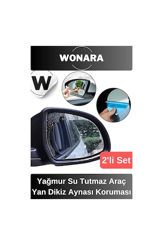 Özel Üretim Yağmur Kaydırıcı Buğu Önleyici Su Tutmaz Araba Yan Dikiz Aynası Koruma Filmi 2'li Set