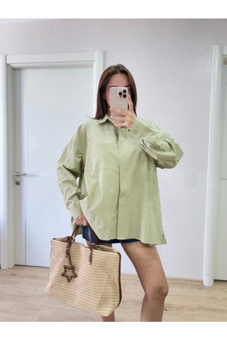 Etiler Collection Yakalı Yandan Yırtmaçlı Gömlek - Yeşil