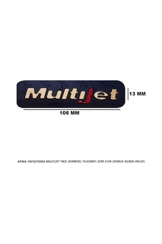 Fiat Multijet Kırmızı Arma Bagaj Yazısı Yapıştırma 10.6cmx1.3cm 2149
