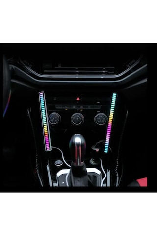2'li Rgb Çubuk Müzik & Ses Animasyonlu Ekolayzer Şarjlı-taşınabilir Siyah 18cm 2 Adet Çok Renkli