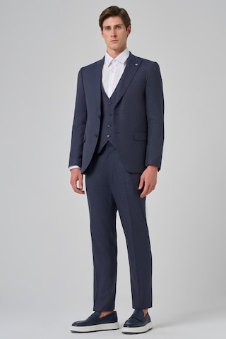 Morven Erkek Lacivert Poliviskon Yelekli Trend Desenli Slim Fit Sivri Yaka Takım Elbise 26mc001025200 Lacivert