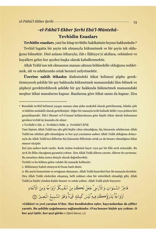 El-fıkhul-ekber Şerhi Ebul-müntehâ Tercümesi Kırık Manalı-iza...