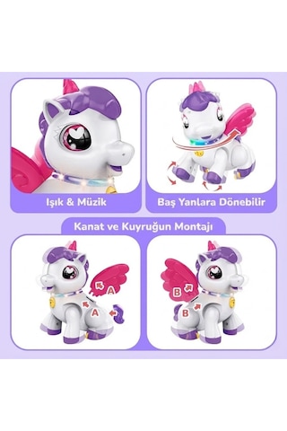 Eğitici Müzikli Işıklı Hareketli Unicorn Emekleme Arkadaşım - Bebek Yürüyüş Ve Emekleme Oyuncağı Hayvanlar