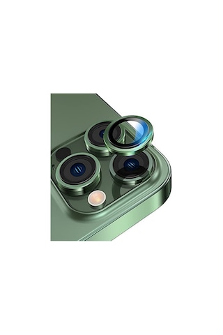 Nettech Apple Uyumlu iPhone 13 Pro Alüminyum Seri Kamera Cam Koruyucu - Yeşil