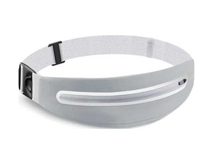 Fortunelane Atletik Spor Kemer Çantası - Koşu Fitness 7.2 Tel Tutucu, 60-110 Cm Kemer, Çok Fonksiyonlu Mini Bel Çantası Gri Gri