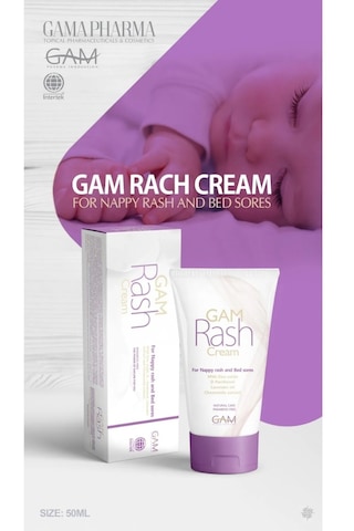 Gam Rash Kremi Pişik Önleyici Krem 50ml, Zeytin Yağı, Vitamin E, D-pantenol, Papatya Ekstresi