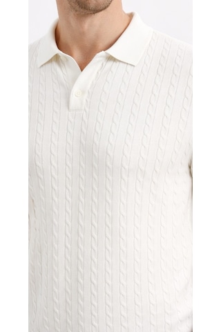 Cazador Erkek Polo Yaka Desenli Triko T-shirt 34215 Ekru Ekru