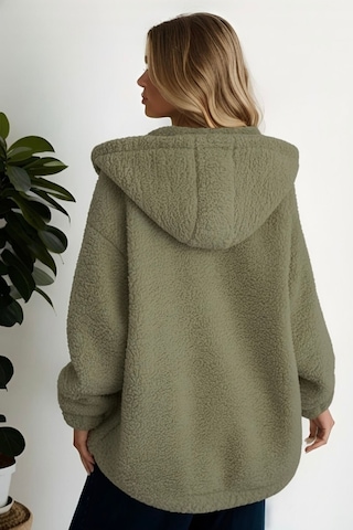 Aclassics Peluş Kuzu Kıvırcık Torba Cepli Kolej Mont Siyah Ks2526 Yeşil