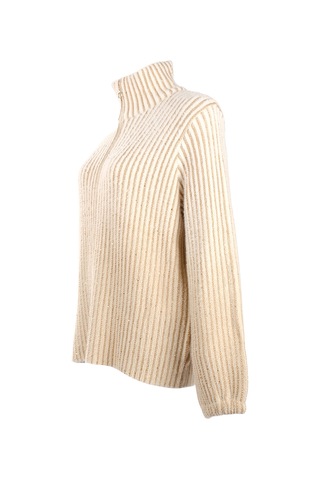 Vedi-bb Oversize Yüksek Yakalı Balon Kol Kadın Ceket - Minimalist Tarz Camel