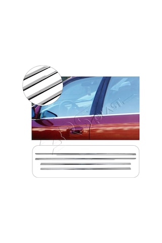 Honda Civic Uyumlu 2002-2006 Krom Cam Çıtası 4 Parça Paslanmaz Çelik