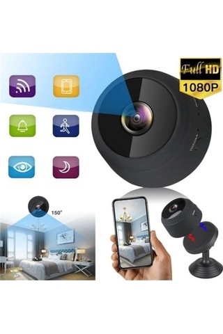 Konesam A9 Siyah Ev Wifi Gözlem Kamerası - 1080p Hd, Gece Görüşü, Dış Etkinlikler İçin Çocuk İzleme Kamera