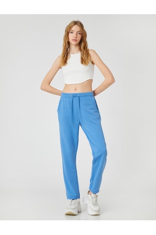 Koton Jogger Eşofman Altı Cep Detaylı Paçası Beli Lastikli Mavi 3sal40081ık 3SAL40081IK637 Mavi