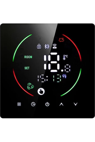Ranyeek East2 Siyah 16a Wifi Akıllı Isıtma Termostati, Uzak Kontrol, Zamanlama, Nem Ve Hava Durumu Gösterimi, Çocuk Kilidi, Elektrikli Zemin Isıtıcıları İçin