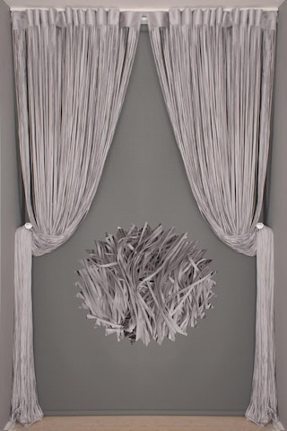 Düz İp Model Gri Renk Hazır İp Perde 300 270 Gri