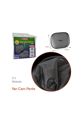 Carub Yan Cam Perde Düz Vantuzlu Siyah 2 Li 44x38 Cm Br4955504