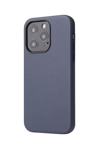 Apple Uyumlu iPhone 13 Pro Wireless Şarj Destekli Ve Kadife Kaplamalı Premium Pu Deri Kapak Ryc/eyzi Lacivert