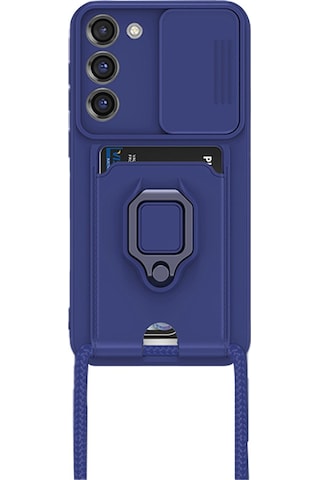 Newface - 837 - Samsung Galaxy Uyumlu S23 Plus Kılıf Zuma Kartvizitli Yüzüklü Silikon - Csmo-tex - - Lacivert