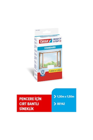 Sineklik, Standart, Cırt Bantlı, Pencere İçin, Kesilerek Ayarlanabilir, Beyaz, 1.30m X 1.50m