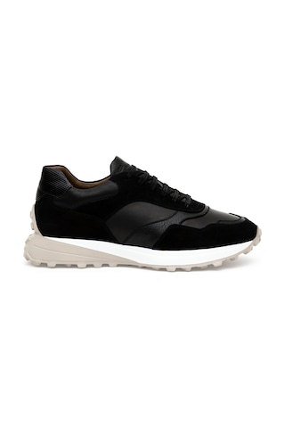 Cacharel Siyah Eva Taban %100 Deri Sneaker Ayakkabı