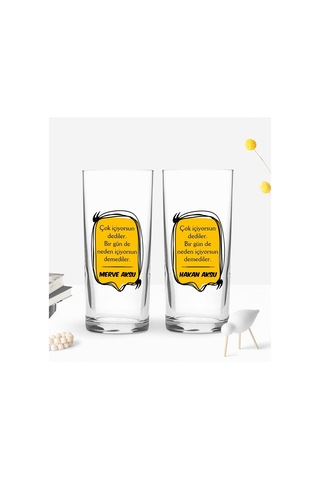 Bk Gift Kişiye Özel İsimli Dtf Rakı Sözleri Mottolu İkili Rakı Bardağı Seti-10, Arkadaşa Hediye, Sevgiliye Hediye Kobitmeyencom30241 Bk Gift
