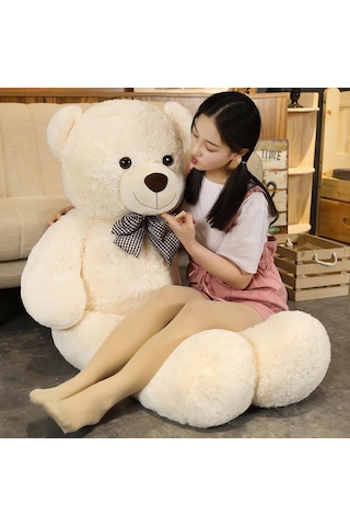 Peluş Ayı 120 cm Papyonlu Sevimli Ayı - Sevgiliye En Özel Hediye