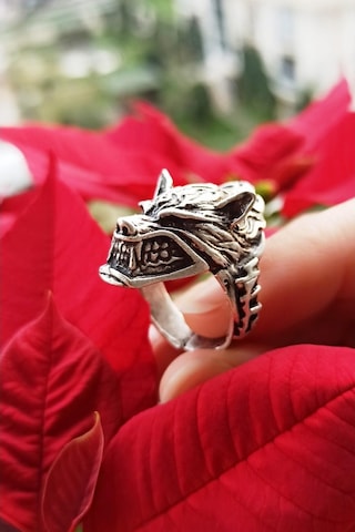 Antik Gümüş Kaplama Göktürkçe Türk Yazılı Ayarlanabilir Bozkurt Y - 511441904