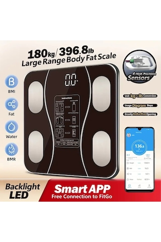 Siyah Akıllı Dijital Baskül Fs-550 4801 Çok Renkli