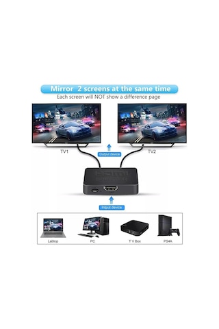 Maxgo 3140 4k 2 Port Hdmi Splitter Switch Çoklayıcı Çoğaltıcı Ekran Adaptör