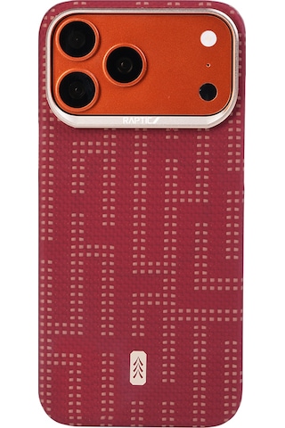 Apple Uyumlu iPhone 17 Pro Max Kılıf M-safe Şarj Özellikli Raptic Aramid Skin Serisi Kapak Kırmızı Kırmızı