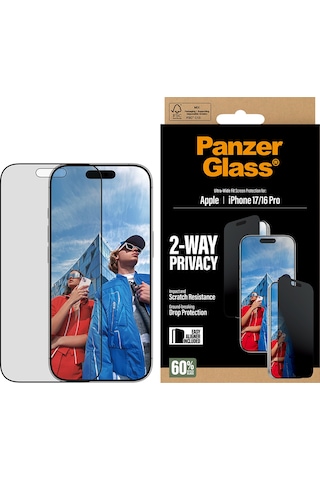 Panzerglass Apple Uyumlu iPhone 17 16 Pro Ultra wide Fit Çerçeve Aparatlı 2 Yönlü Gizli hayalet Ekranlı Koruyucu