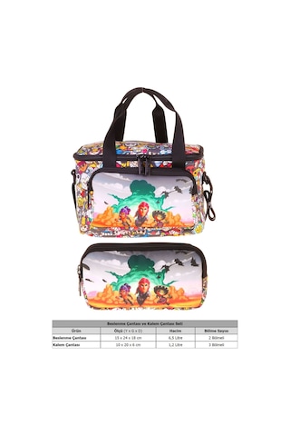 Kaukko Kids Erkek Çocuk Aviator Baskılı Siyah Thermo Beslenme Çantası Ve Kalemlik Seti - Setkk-l5425
