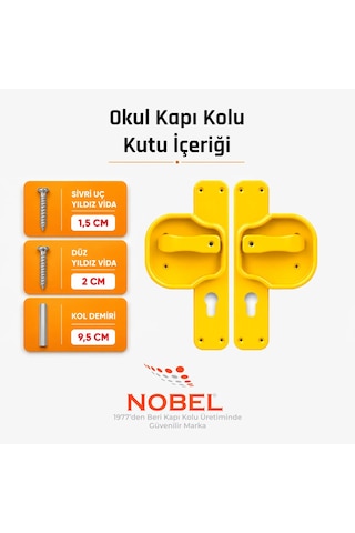 10 Adet Okul Kapı Kolu Kreş, Anaokulu Ve Sınıf Kapıları İçin Çocuk Korumalı Emniyetli Dayanıklı Plastik Kapı Kolu - Sarı