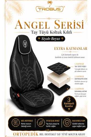 Peugeot 408 2022 Ve Sonrası Uyumlu Angel Serisi Tay Tüyü Koltuk Kılıfı Siyah Beyaz