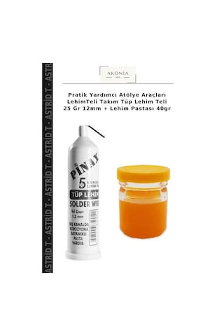 Pratik Yardımcı Atölye Araçları Lehimteli Takım Tüp Lehim Teli 25 Gr 12mm + Lehim Pastası 40gr