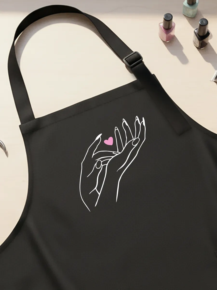 Vau Fartuk Manikürcü İçin Baskılı Önlük 181675883 Siyah