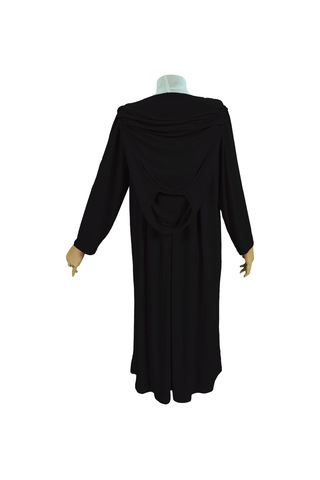 Pratik Tek Parça Organik Kız Çocuk Namaz Elbisesi Siyah