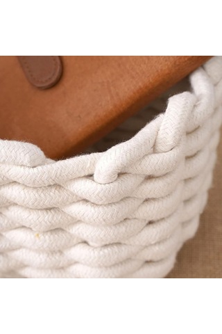 Dokuma Saklama Sepeti, Pamuk Halat Küçük Depolama Sepeti, Minimalist Tuvalet Kağıdı Sepeti, Sevimli Depolama Sepetleri Gri Açık Gri