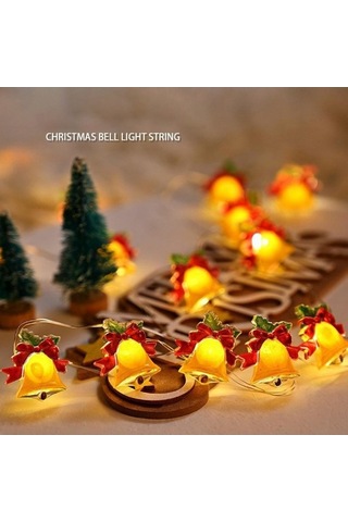 Dancemonkey 5 M 50 Işıklar Noel Ağacı Dekorasyon Işık Dize Noel Çan Şenlikli Atmosfer Işık Dize Akülü, Renkli Led Çok Renkli