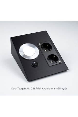 Cata Ct-5110 Ledli Üçgen Spot Siyah Kasa Çift Prizli Beyaz Işık