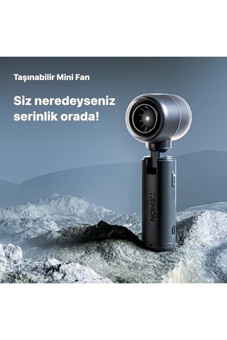 Xenon Smart El Vantilatörü Taşınabilir 14000 Rpm 7 Saat Şarjlı 5 Kademe Mini Fan X6101 Beyaz