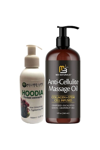 Hoodia Gel 150 Ml Göbek Basen Fazla Yağları Yakıcı Jel + Selülitlere Son Anti-cellulite Selülitlere Karşı 240 Ml Masaj Yağı