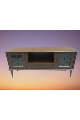 Tv Sehpası Windovs Model Pencere Ahşap Kayın Avangart Aslan Ayak Ceviz Renk 150 Cm El Yapımı